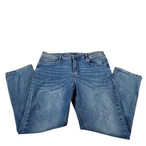 The Perfect Jean NYC Slim Thick Blue Denim Jeans Mens 38x32 Medium Wash Stretch